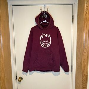Vintage Spitfire Flame Head Skateboard Hoodie Mens M/L? Maroon Y2K Grunge Skater